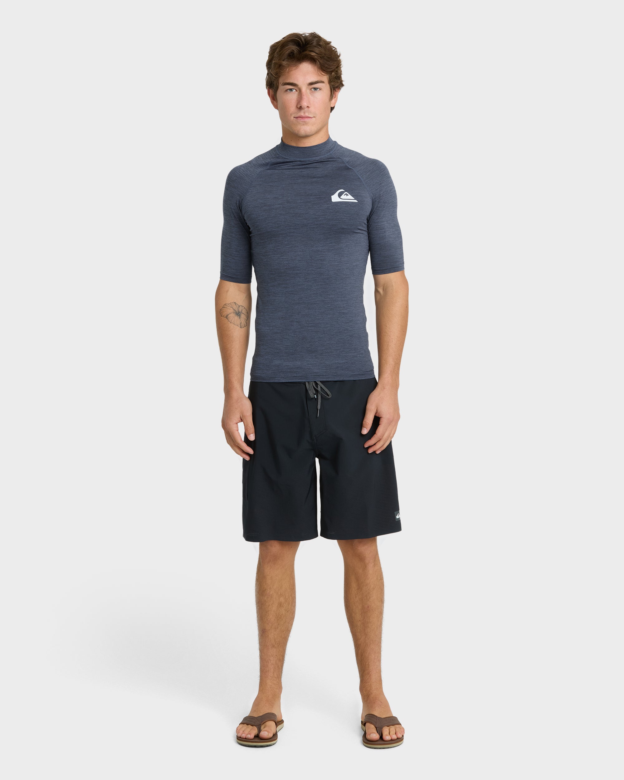 Everyday UPF 50 Short Sleeve Rashguard - Vintage Indigo Heather - Image 3