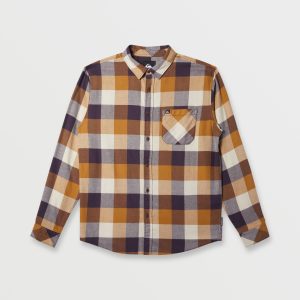 Motherfly Long Sleeve Flannel - Bone Brown Motherfly Flannel