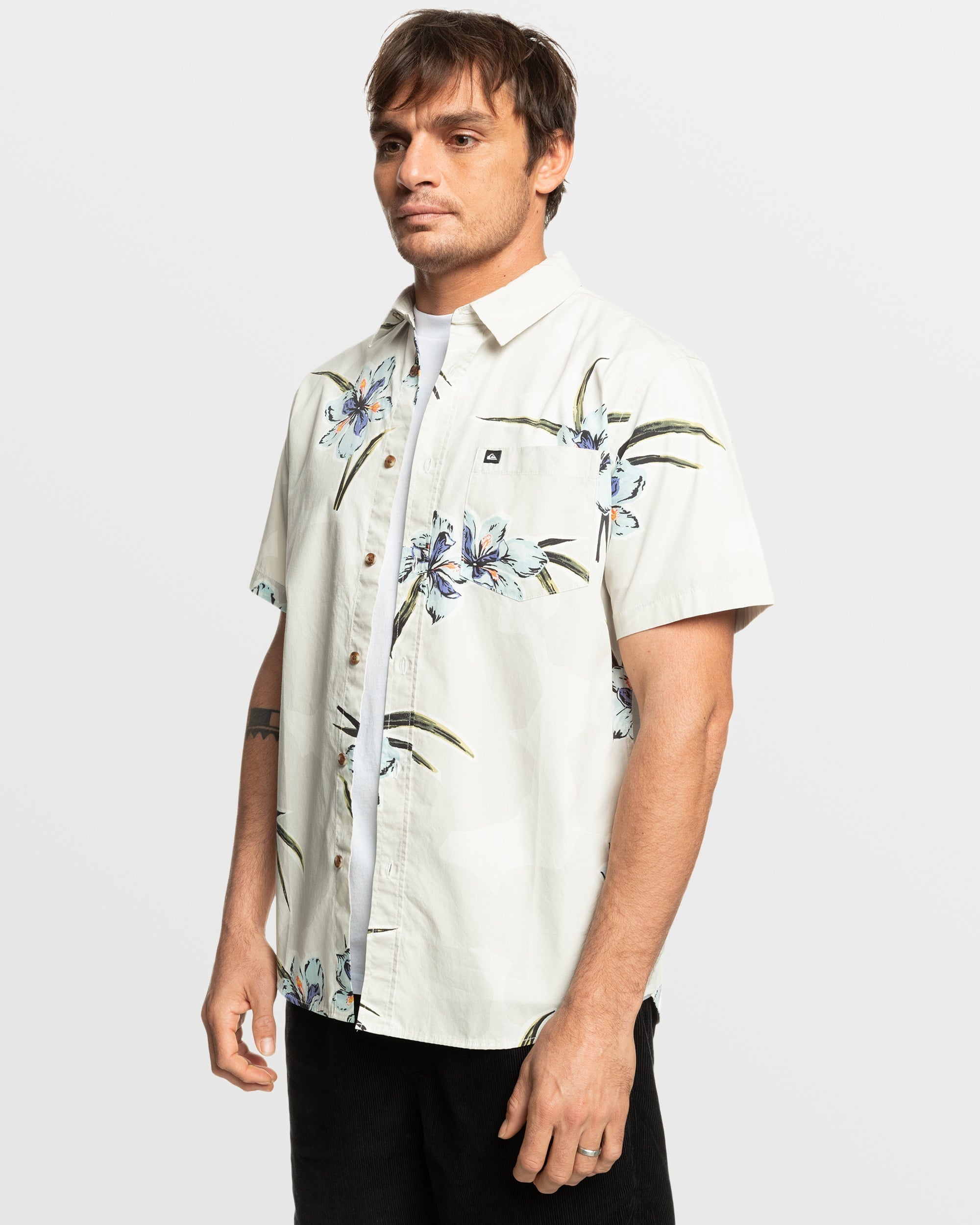 Apero Organic Classics Short Sleeve Shirt - Silver Birch Print - Image 5