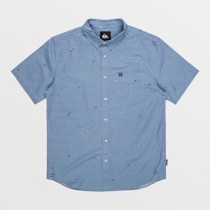 Apero Tropic Mini Classics Short Sleeve Shirt - Coronet Blue Print