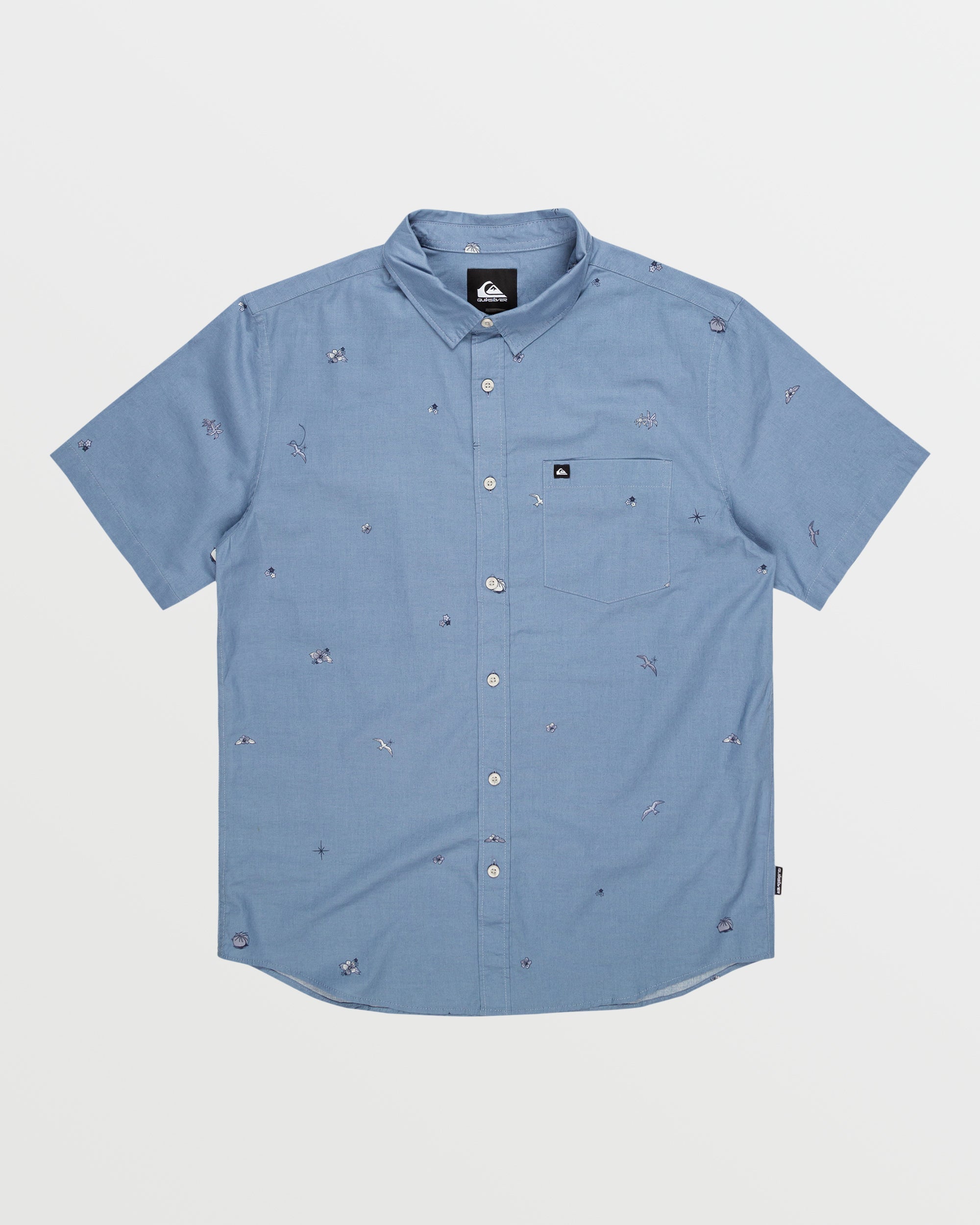 Apero Tropic Mini Classics Short Sleeve Shirt - Coronet Blue Print