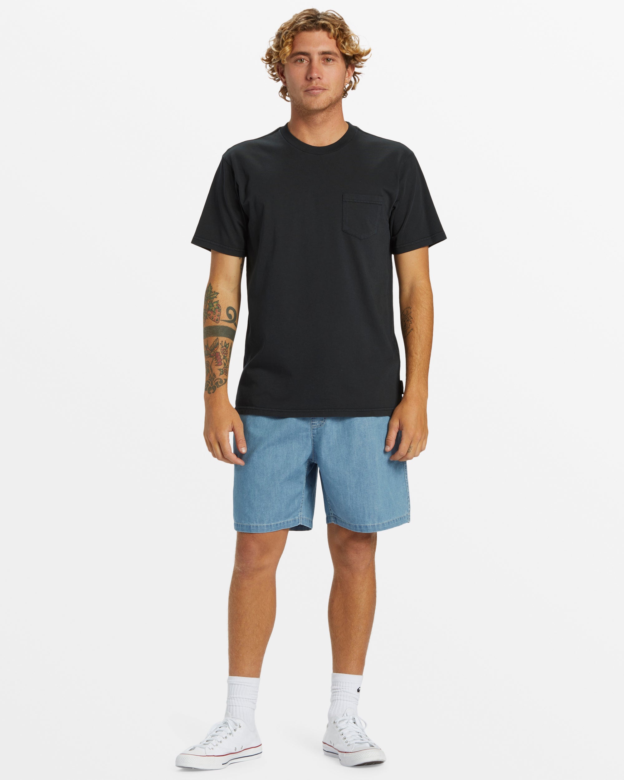 Salt Water Pocket Tee T-Shirt - Black - Image 3