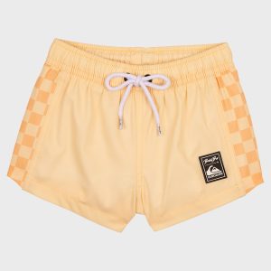 BinkyBro x Quiksilver Checkers Peach Swim Trunks