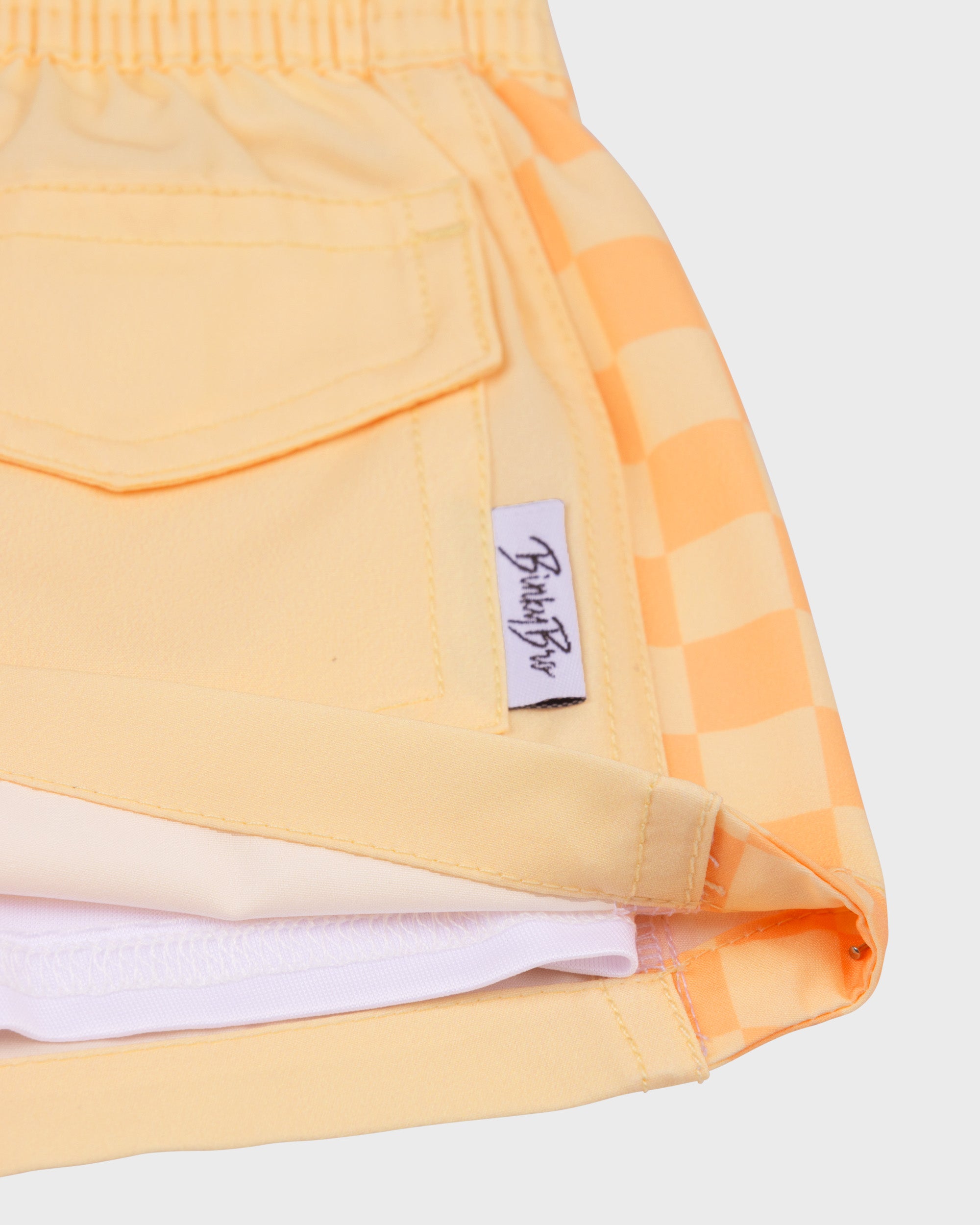 BinkyBro x Quiksilver Checkers Peach Swim Trunks - Image 5