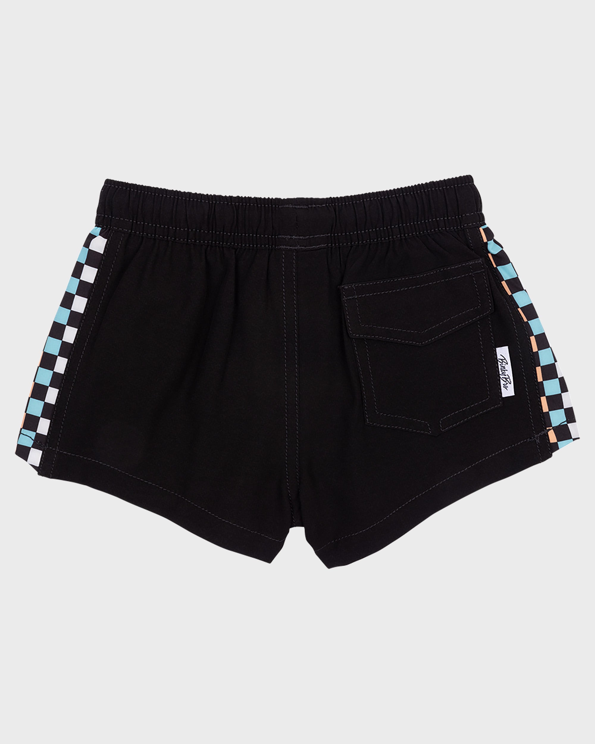 BinkyBro x Quiksilver Checkers Black Swim Trunks - Image 2