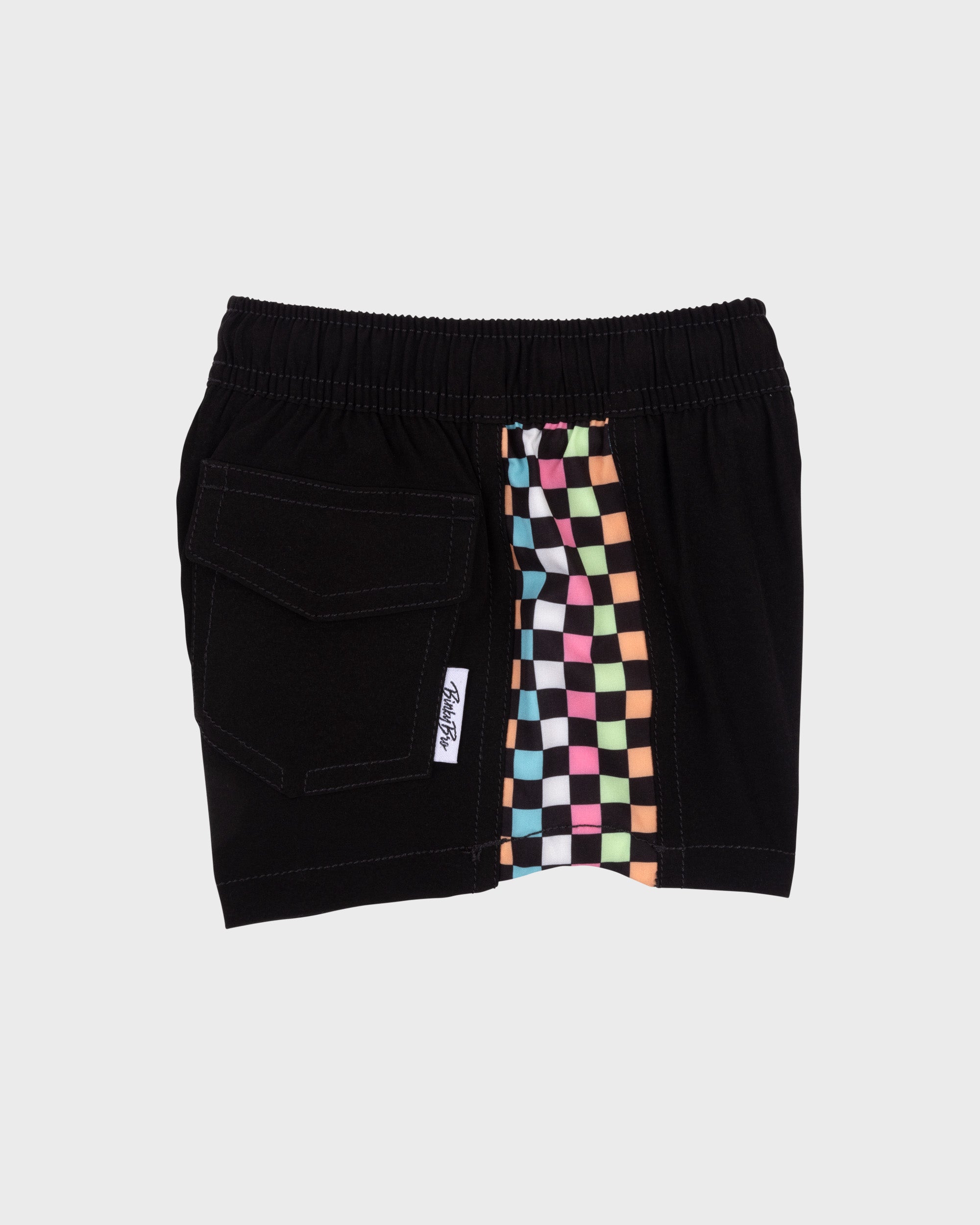 BinkyBro x Quiksilver Checkers Black Swim Trunks - Image 3