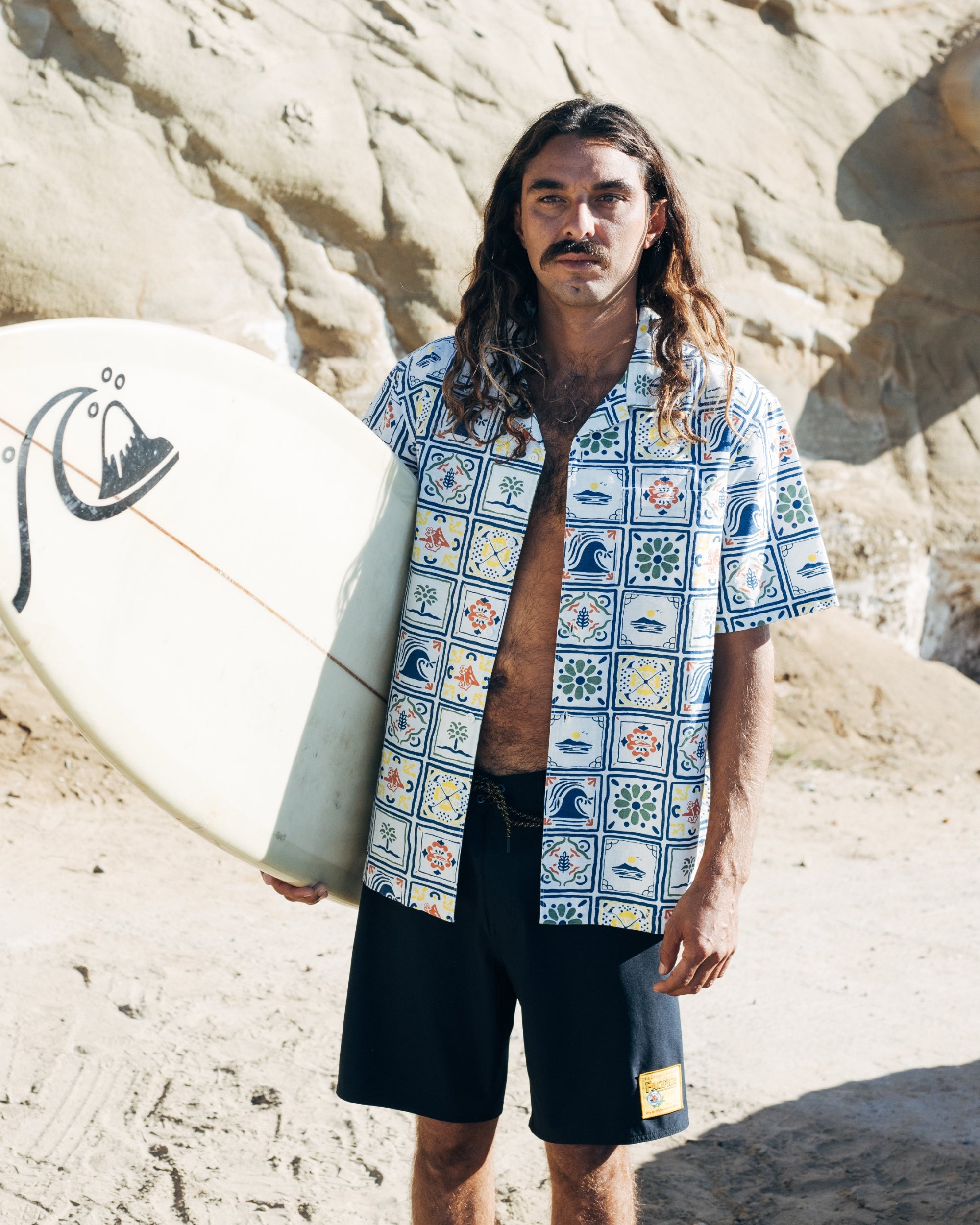 Quiksilver x Pacifico Baja Casual Short Sleeve Shirt - Off White - Image 2
