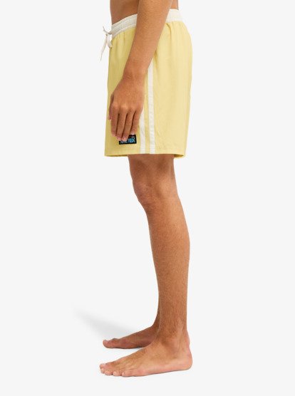 One Piece Solid 16 Elastic Waist Boardshorts - Pampas - Image 2