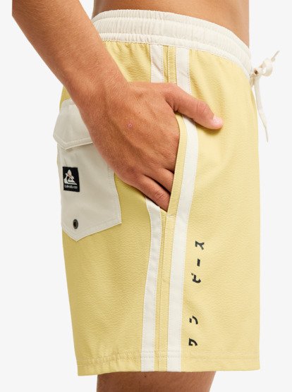 One Piece Solid 16 Elastic Waist Boardshorts - Pampas - Image 4