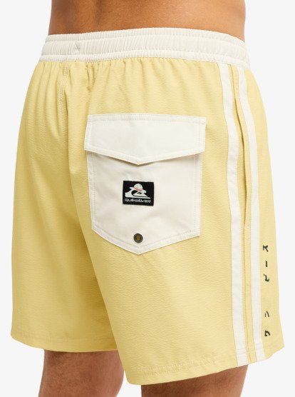 One Piece Solid 16 Elastic Waist Boardshorts - Pampas - Image 5
