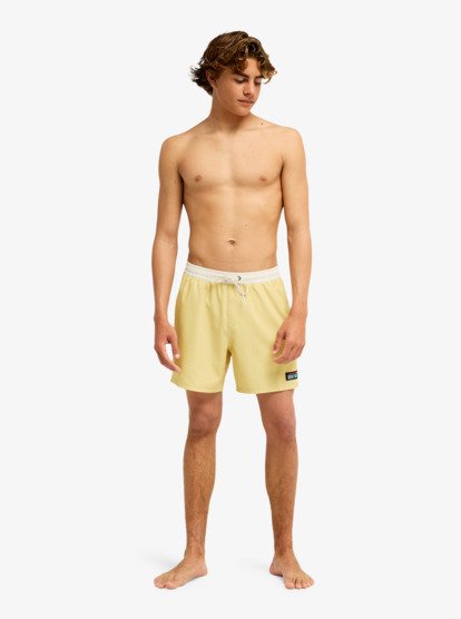 One Piece Solid 16 Elastic Waist Boardshorts - Pampas - Image 6