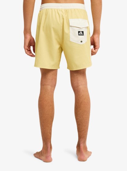One Piece Solid 16 Elastic Waist Boardshorts - Pampas - Image 7
