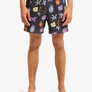 One Piece Printed 16 Elastic Waist Boardshorts - Phantom Opqs Gomu No Mi