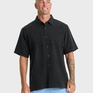 Waterman Tahiti Palms Premium Anti-Wrinkle Shirt - Black