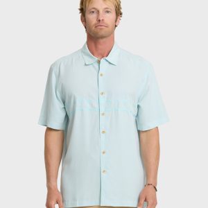 Waterman Tahiti Palms Premium Anti-Wrinkle Shirt - Cool Blue
