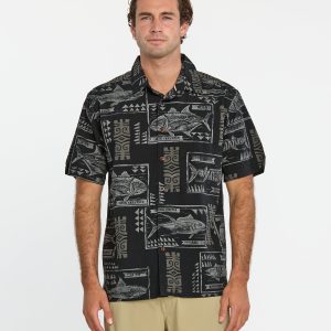 Waterman Block Fish Short Sleeve Shirt - Black