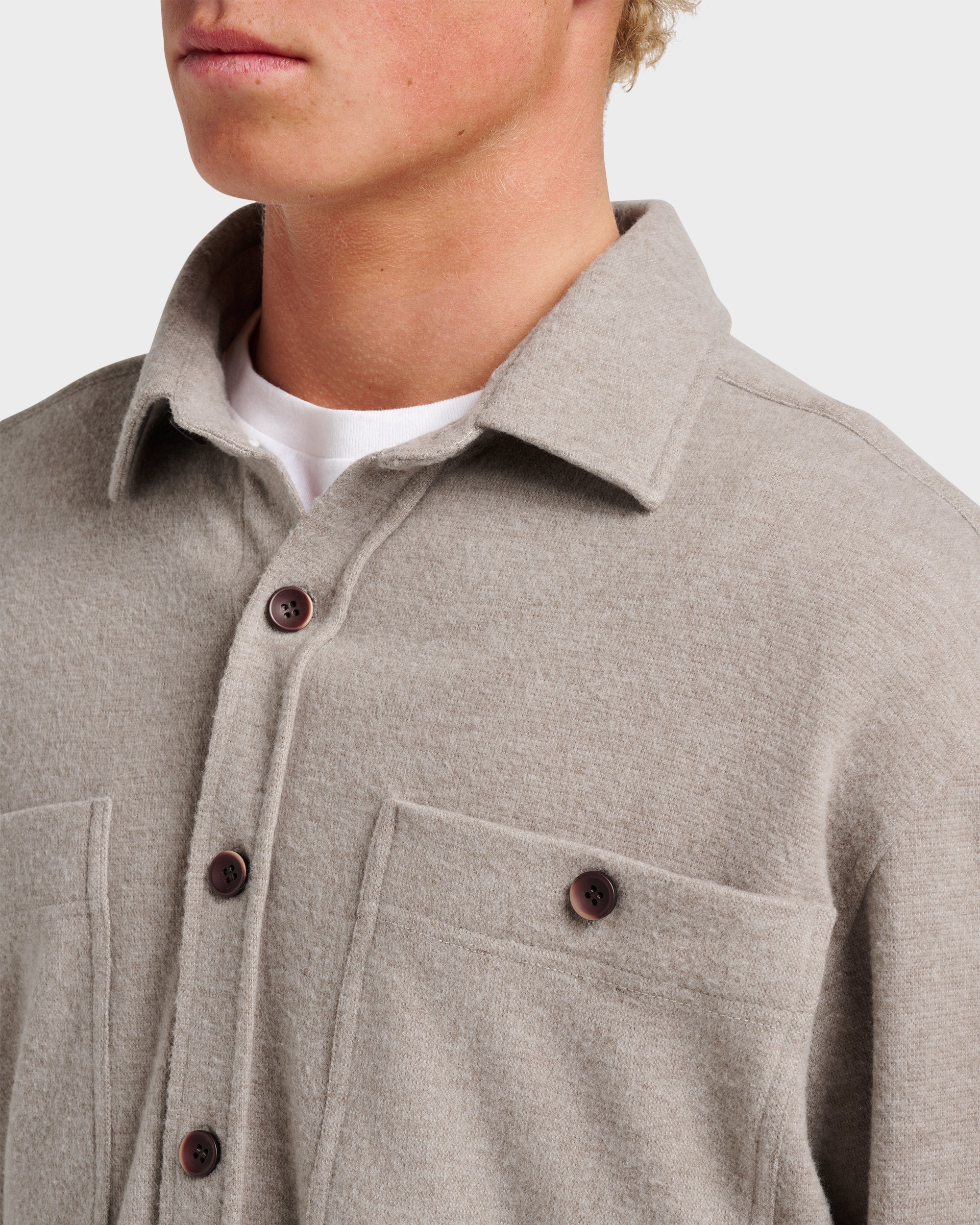 Waterman Harvest Flannel Shirt - Taupe Heather - Image 4