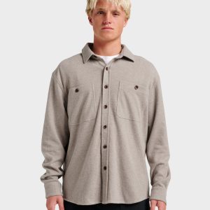 Waterman Harvest Flannel Shirt - Taupe Heather