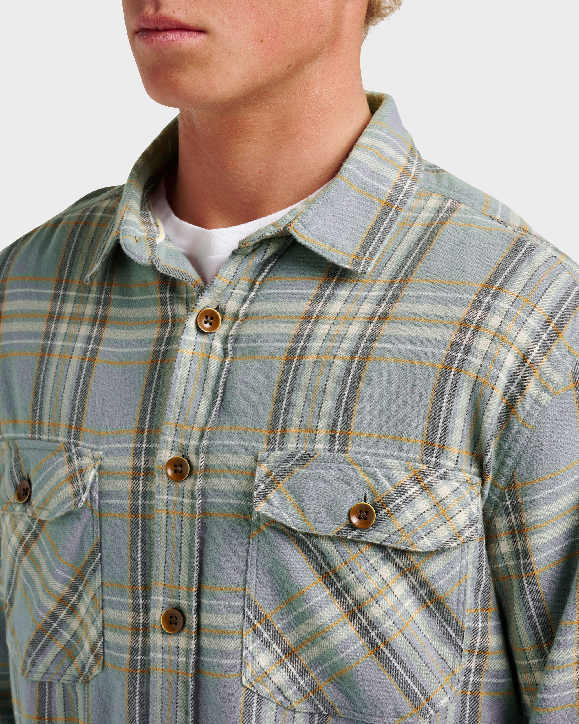 Waterman Bodie Flannel Shirt - Chinois Green - Image 4