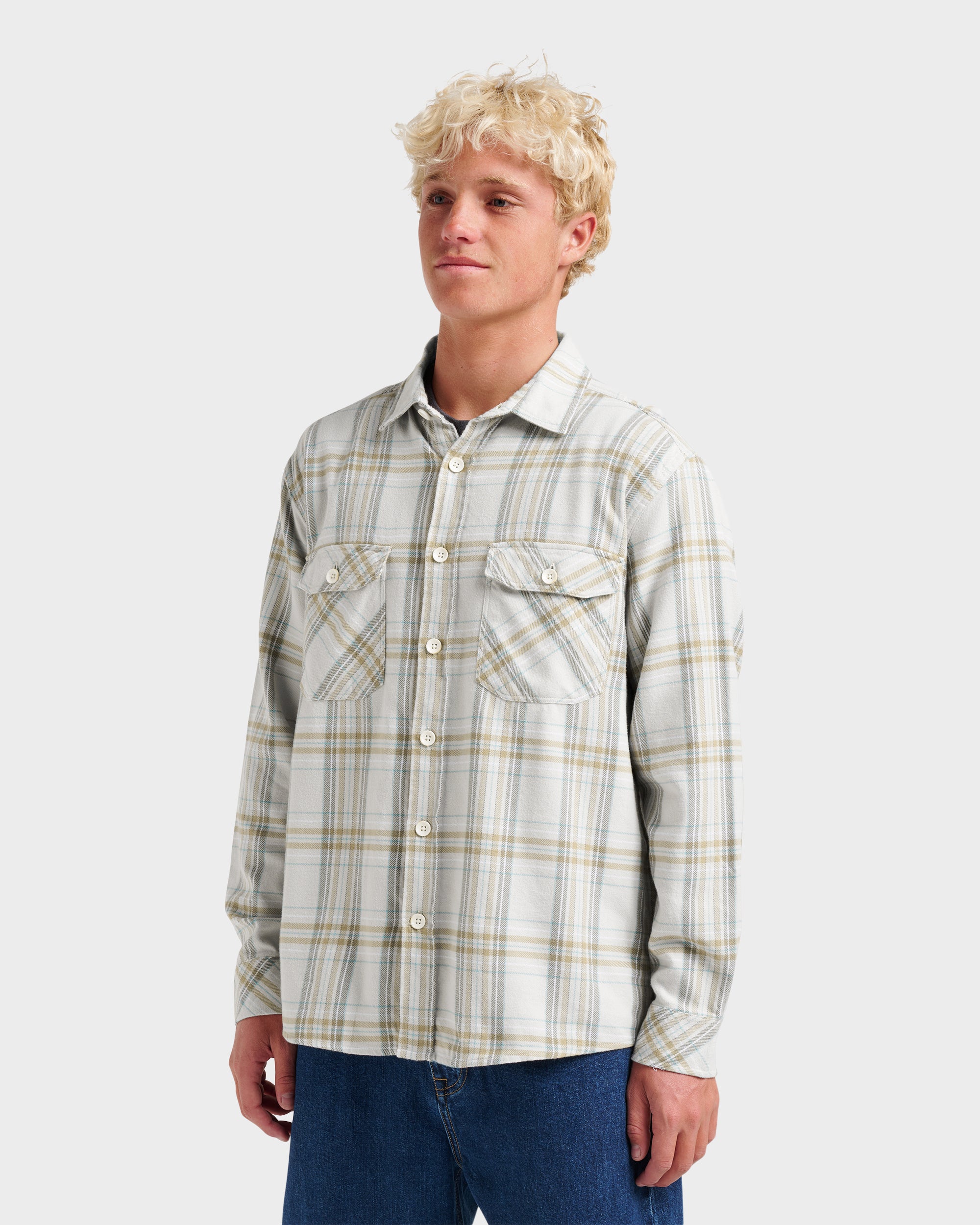 Waterman Bodie Flannel Shirt - Moonbeam - Image 3