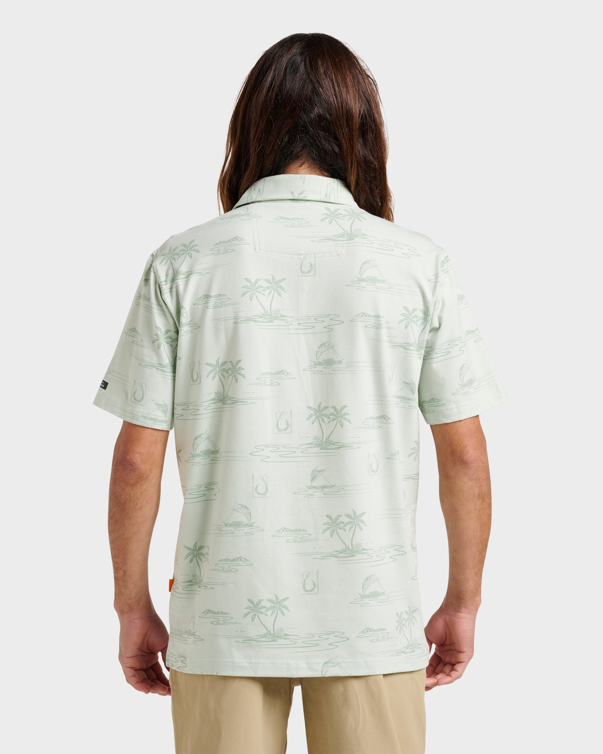 Waterman Island Daze Polo T-Shirt - Smoke Heahter - Image 2