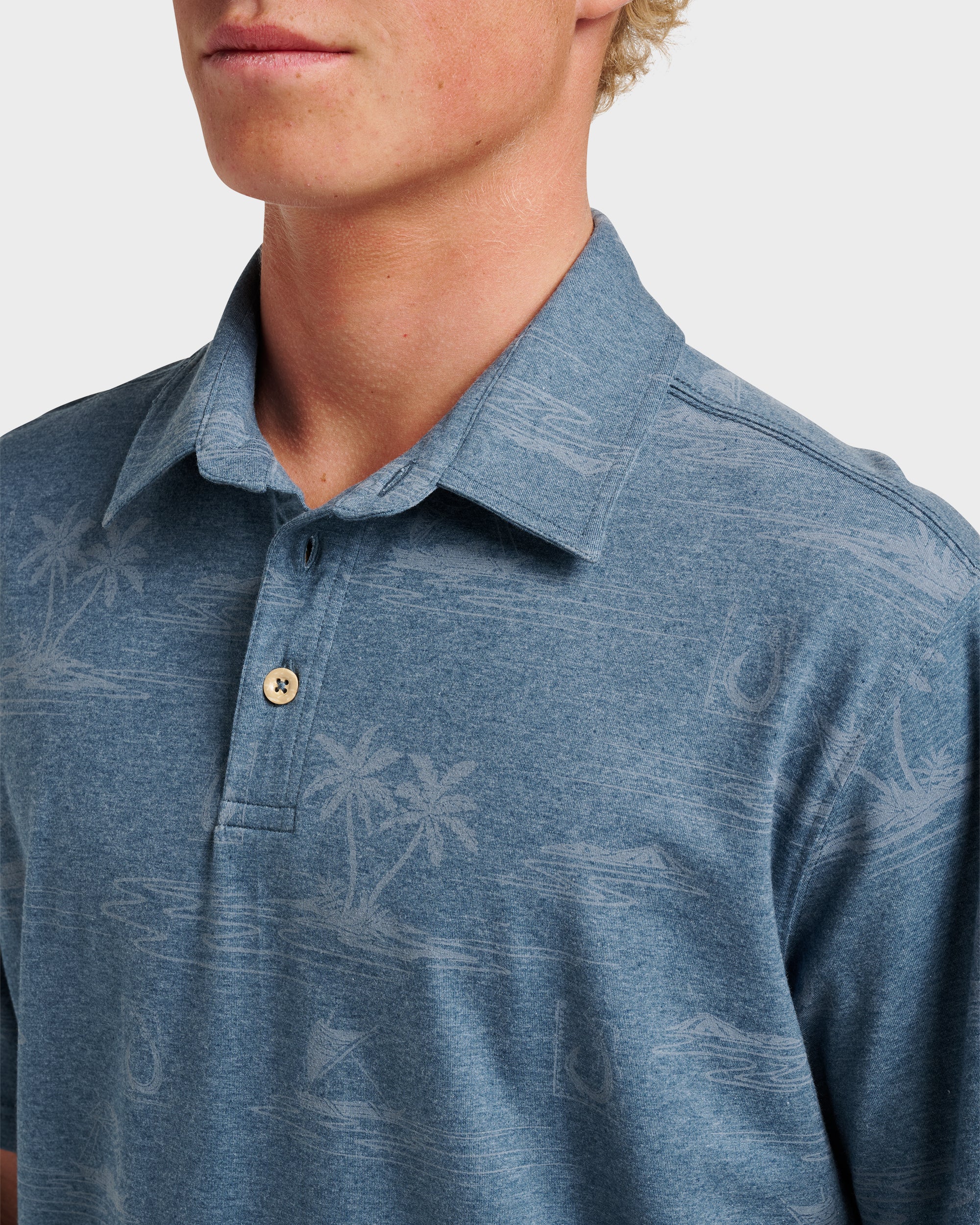 Waterman Island Daze Polo T-Shirt - Real Teal Heather - Image 4
