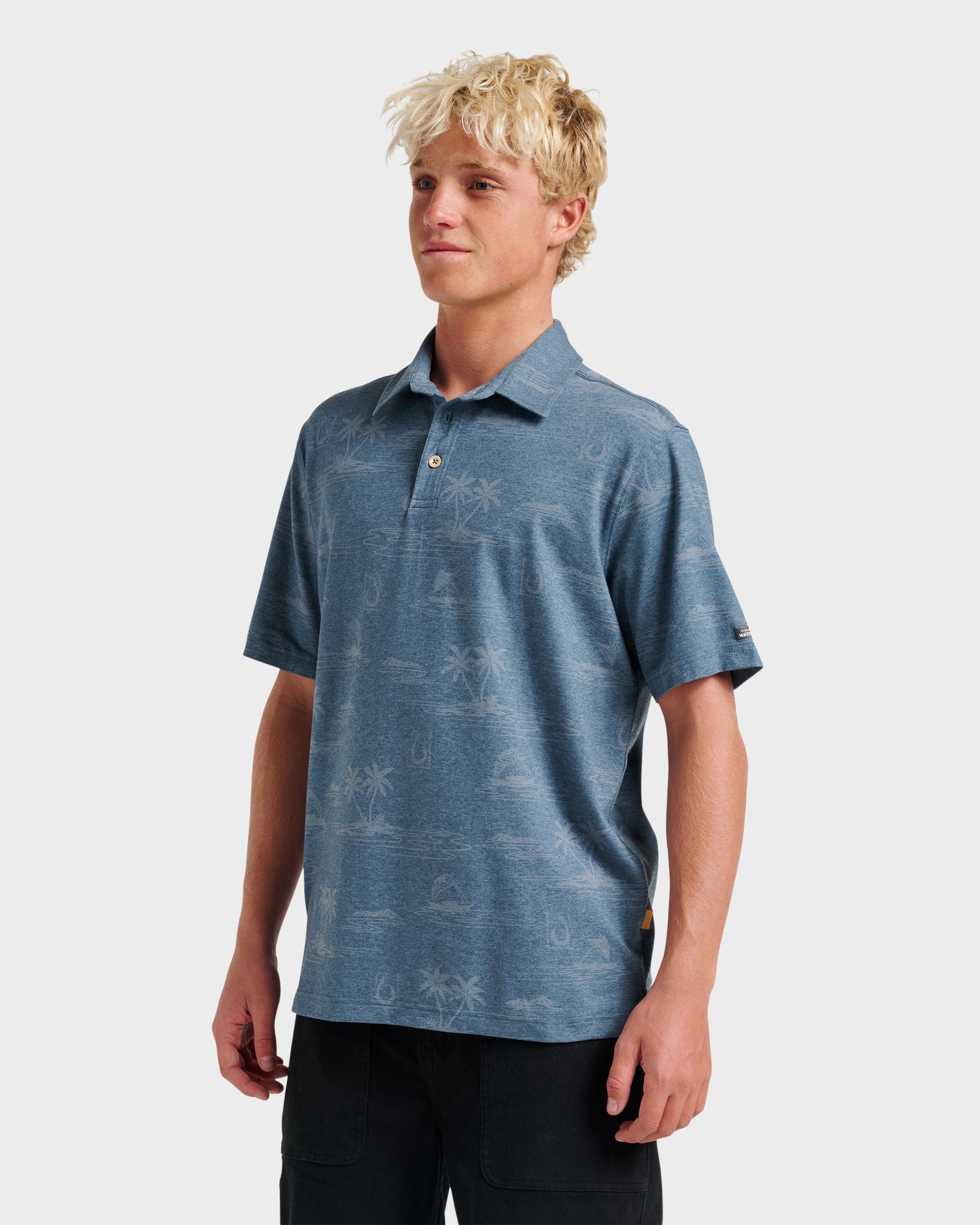 Waterman Island Daze Polo T-Shirt - Real Teal Heather - Image 3