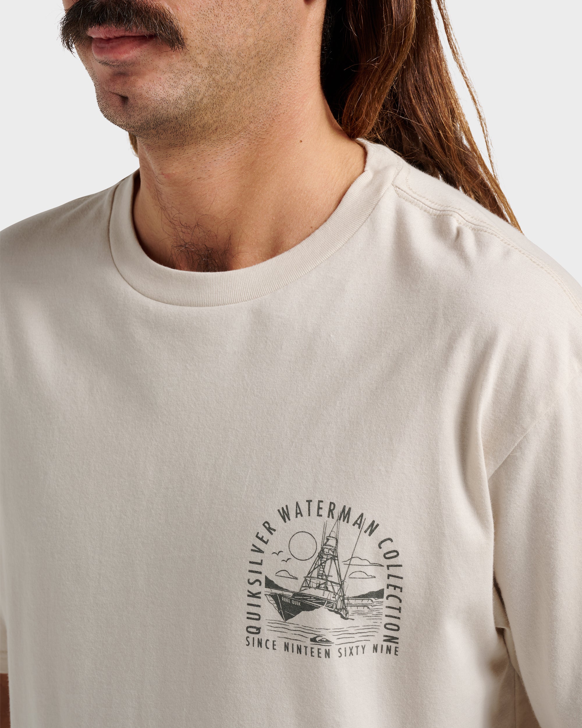 Waterman Out To Sea Classic T-shirt - Moonbeam - Image 4