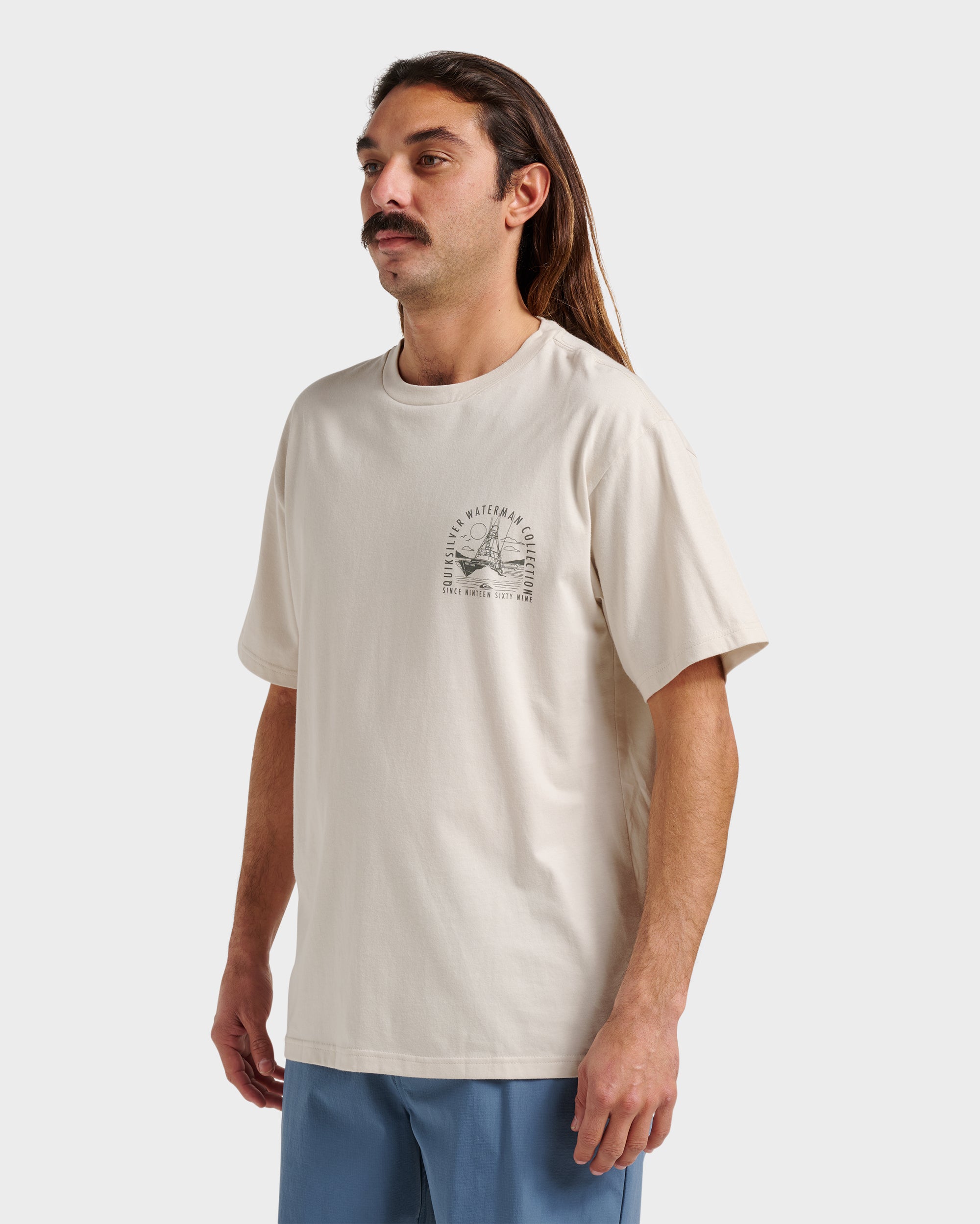 Waterman Out To Sea Classic T-shirt - Moonbeam - Image 3
