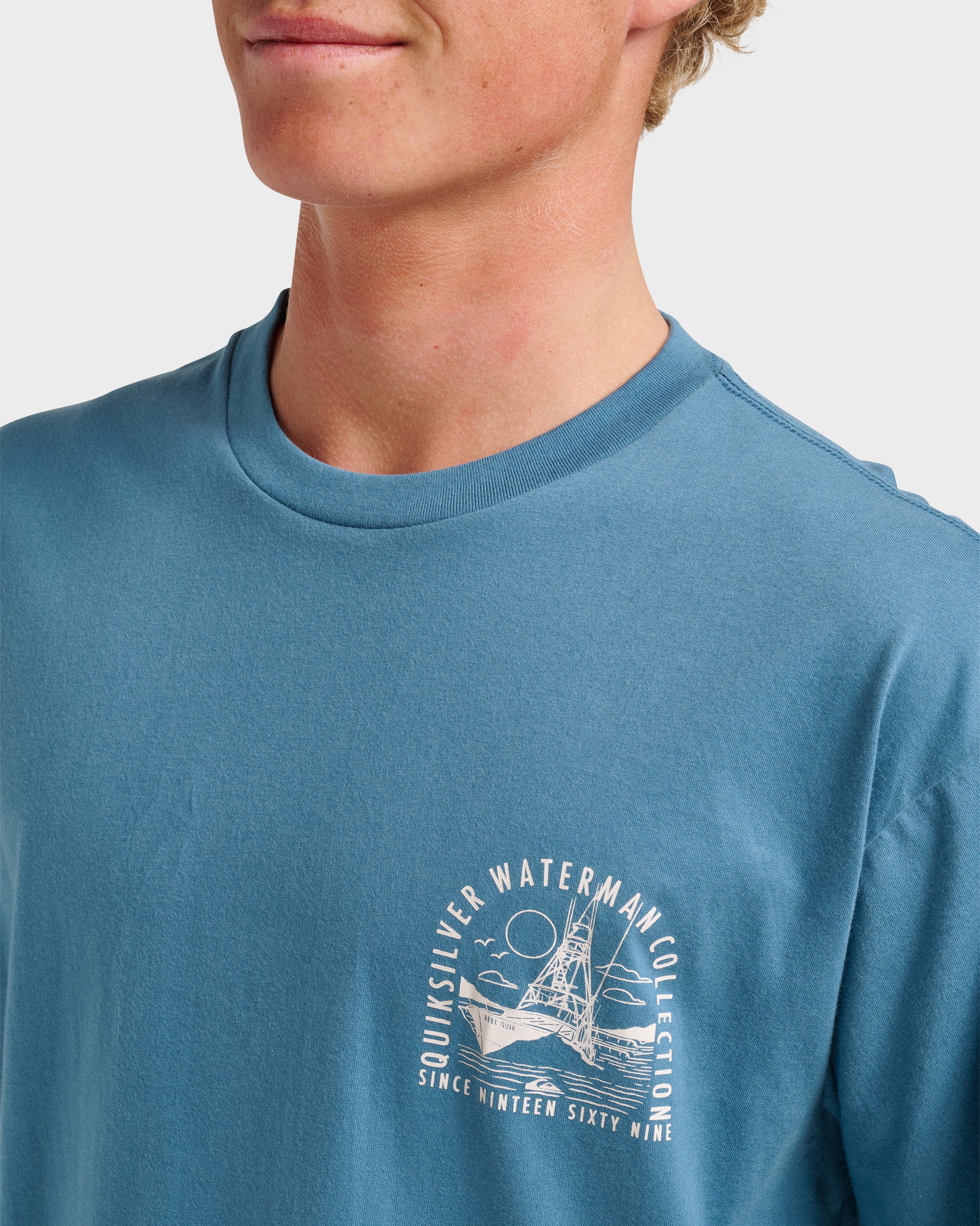 Waterman Out To Sea Classic T-shirt - Real Teal - Image 4