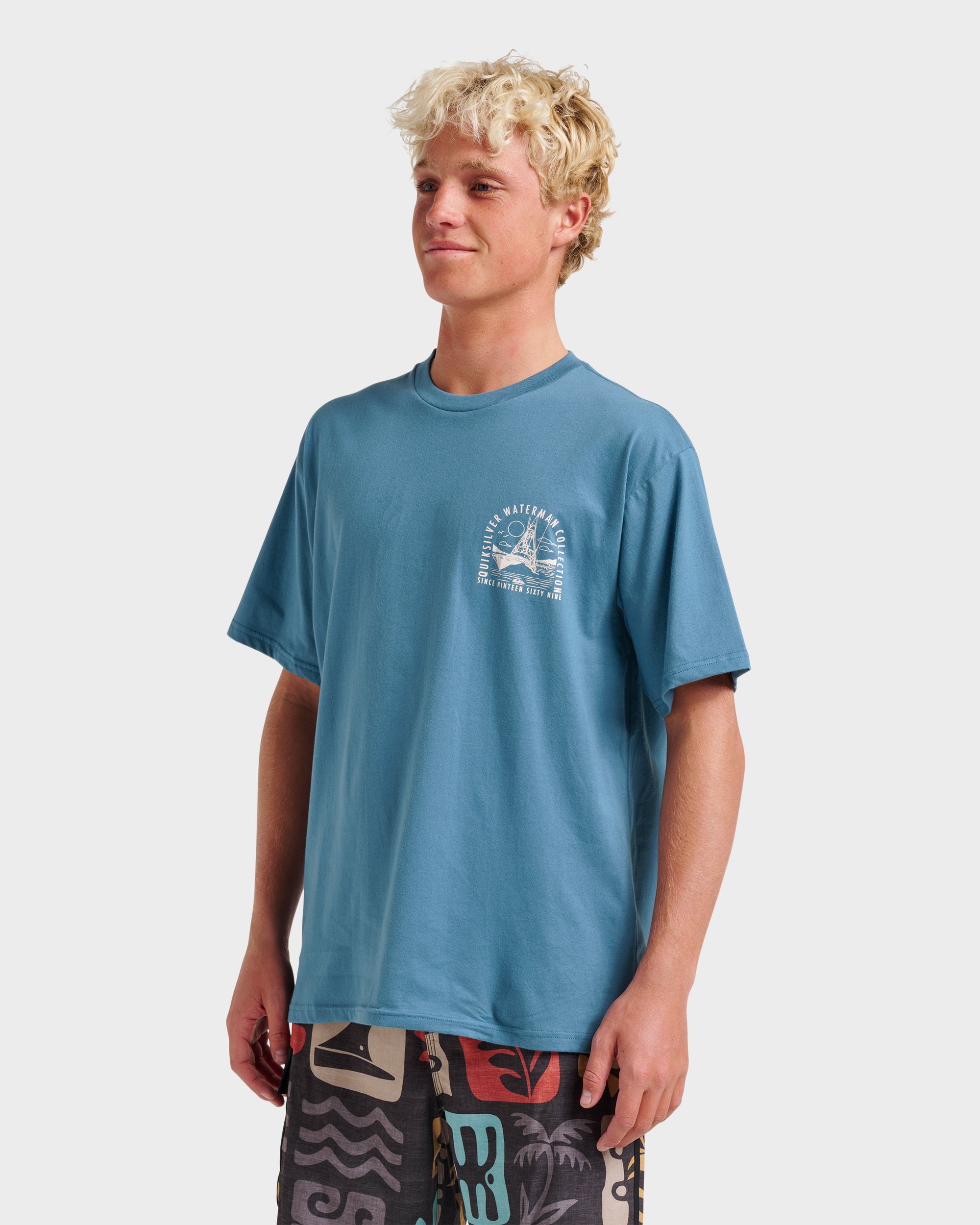 Waterman Out To Sea Classic T-shirt - Real Teal - Image 3