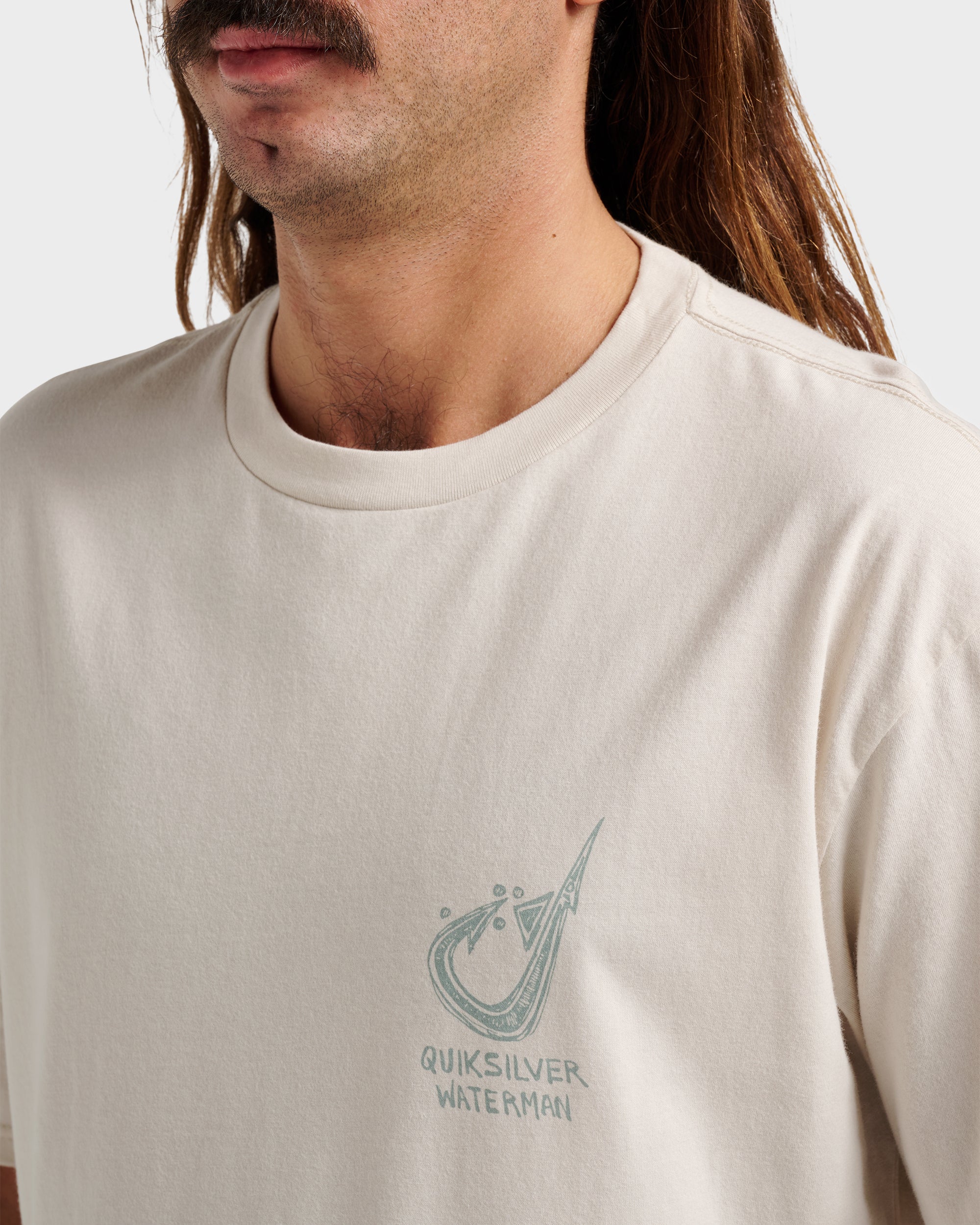 Waterman Hooked On Classic T-shirt - Moonbeam - Image 4