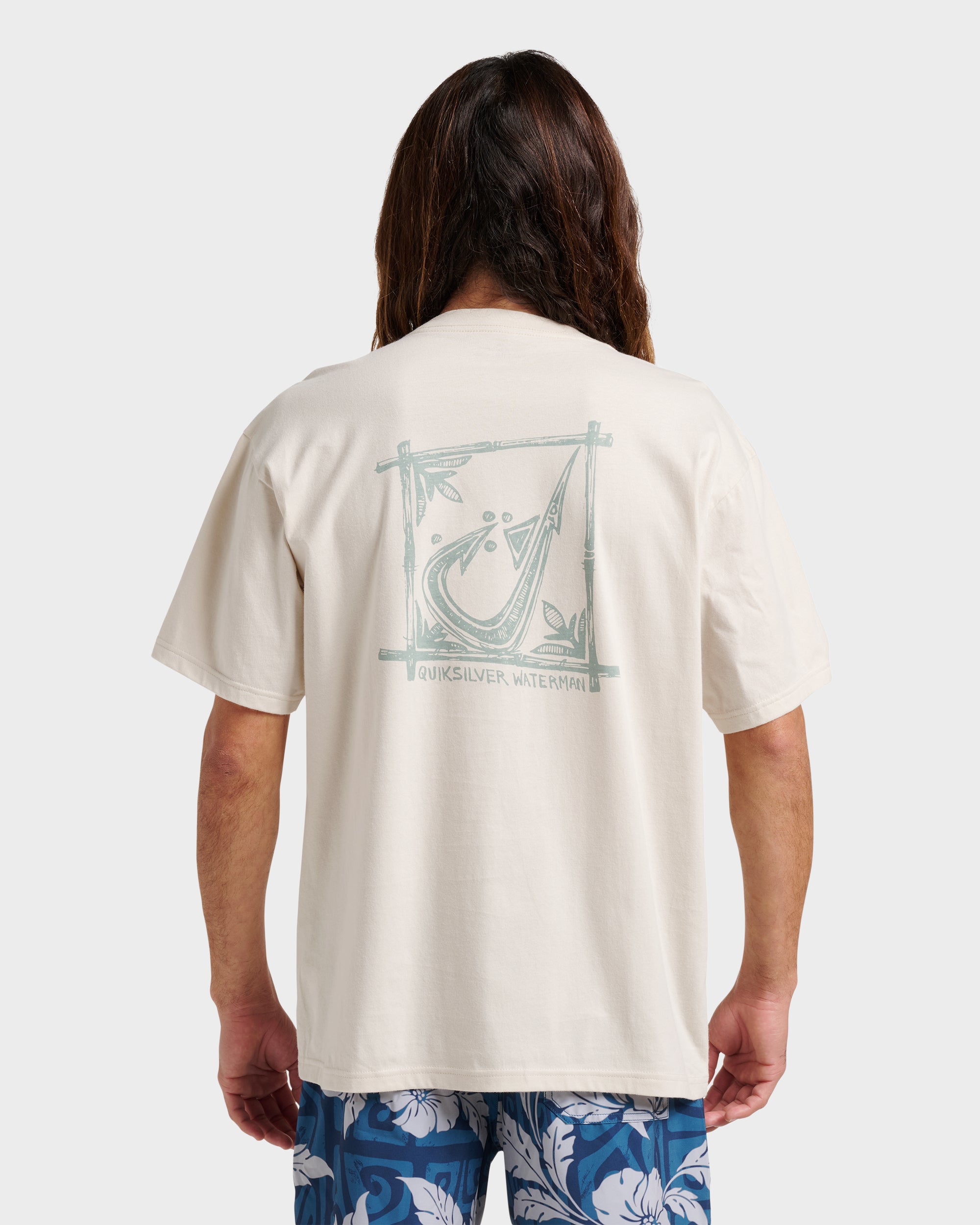 Waterman Hooked On Classic T-shirt - Moonbeam - Image 2