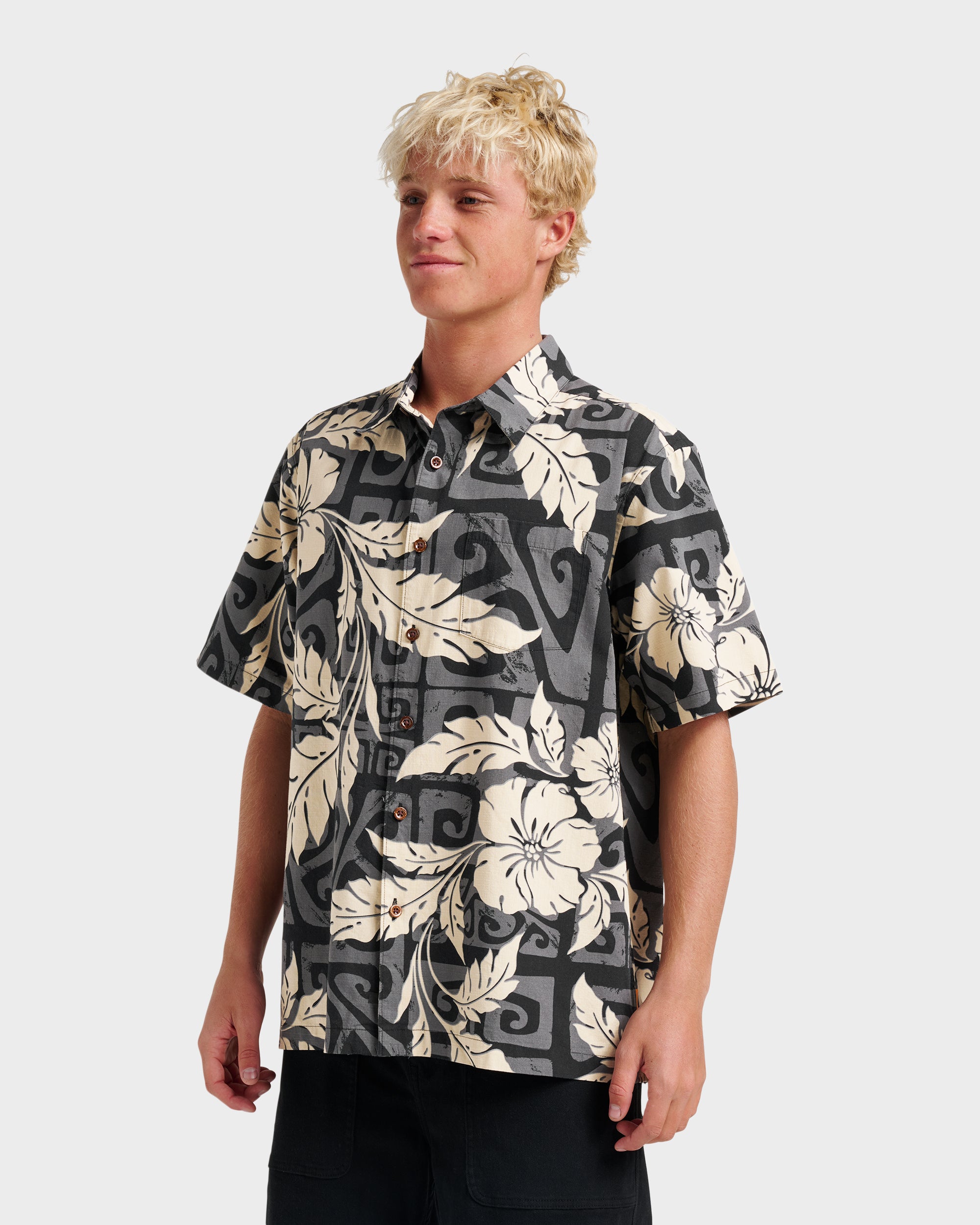 Waterman Beach Shack Shirt - Black - Image 3