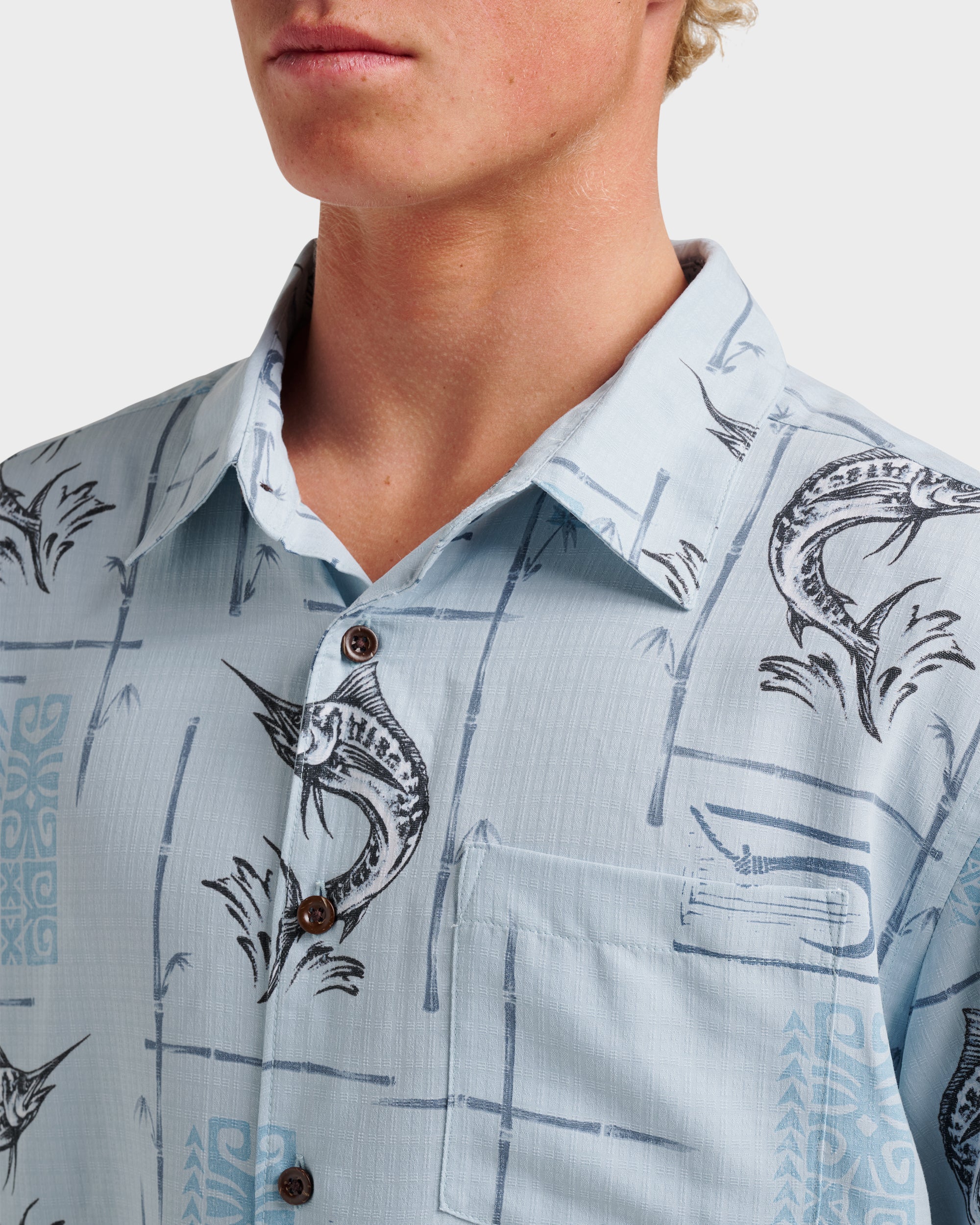 Waterman Big Day Short Sleeve Shirt - Ashley Blue - Image 4