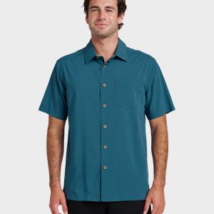Chaser Short Sleeve Woven Shirt - Real Teal