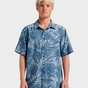 Waterman Botanical Short Sleeve Shirt - Midnight Navy