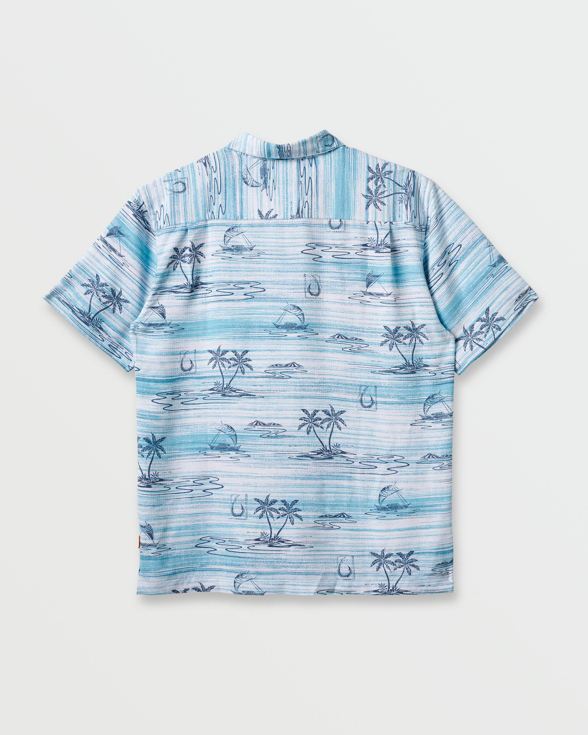 Waterman Island Daze Short Sleeve Shirt - Aqua Sea - Image 6