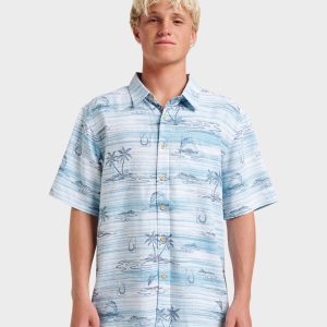 Waterman Island Daze Short Sleeve Shirt - Aqua Sea