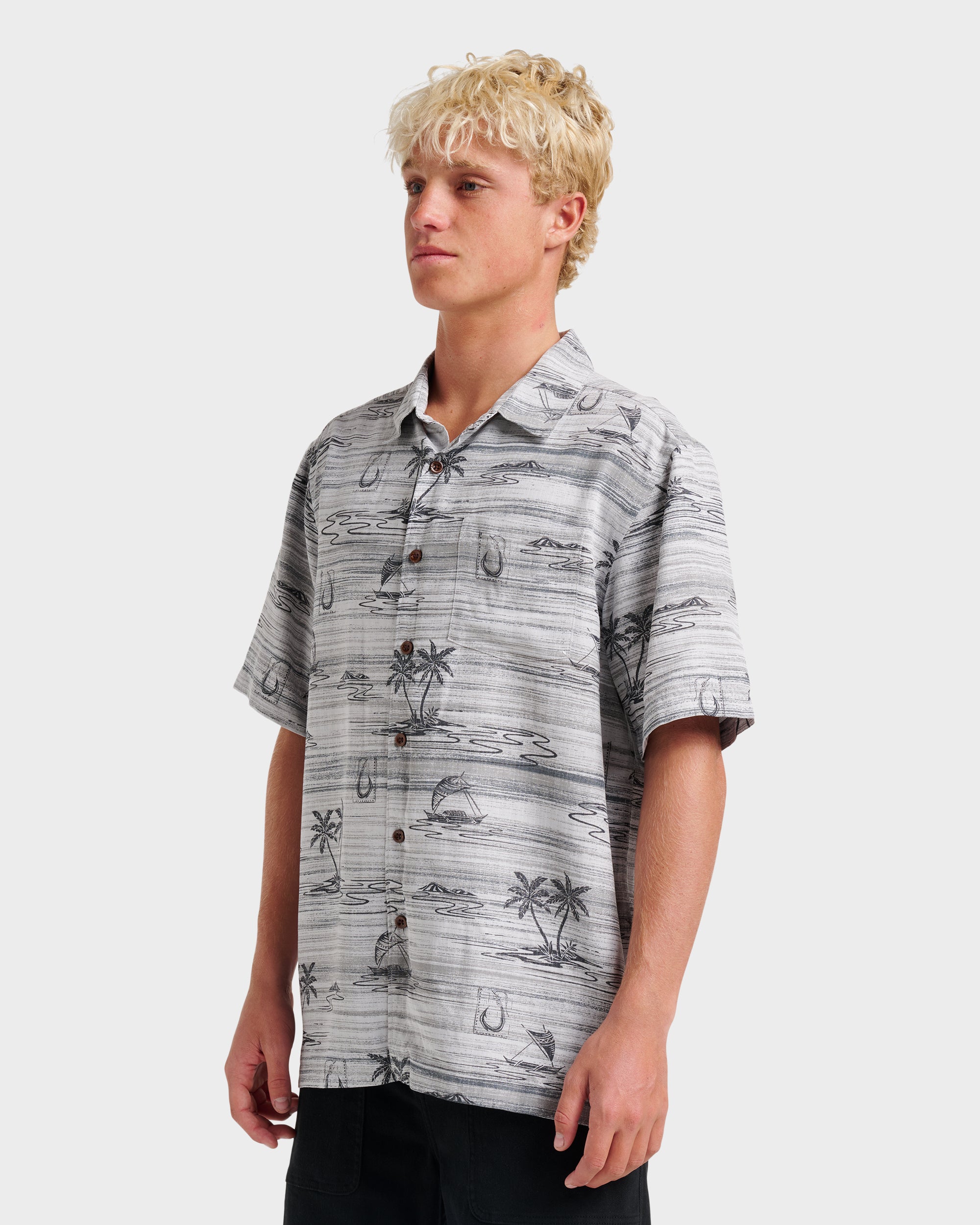 Waterman Island Daze Short Sleeve Shirt - Phantom - Image 3