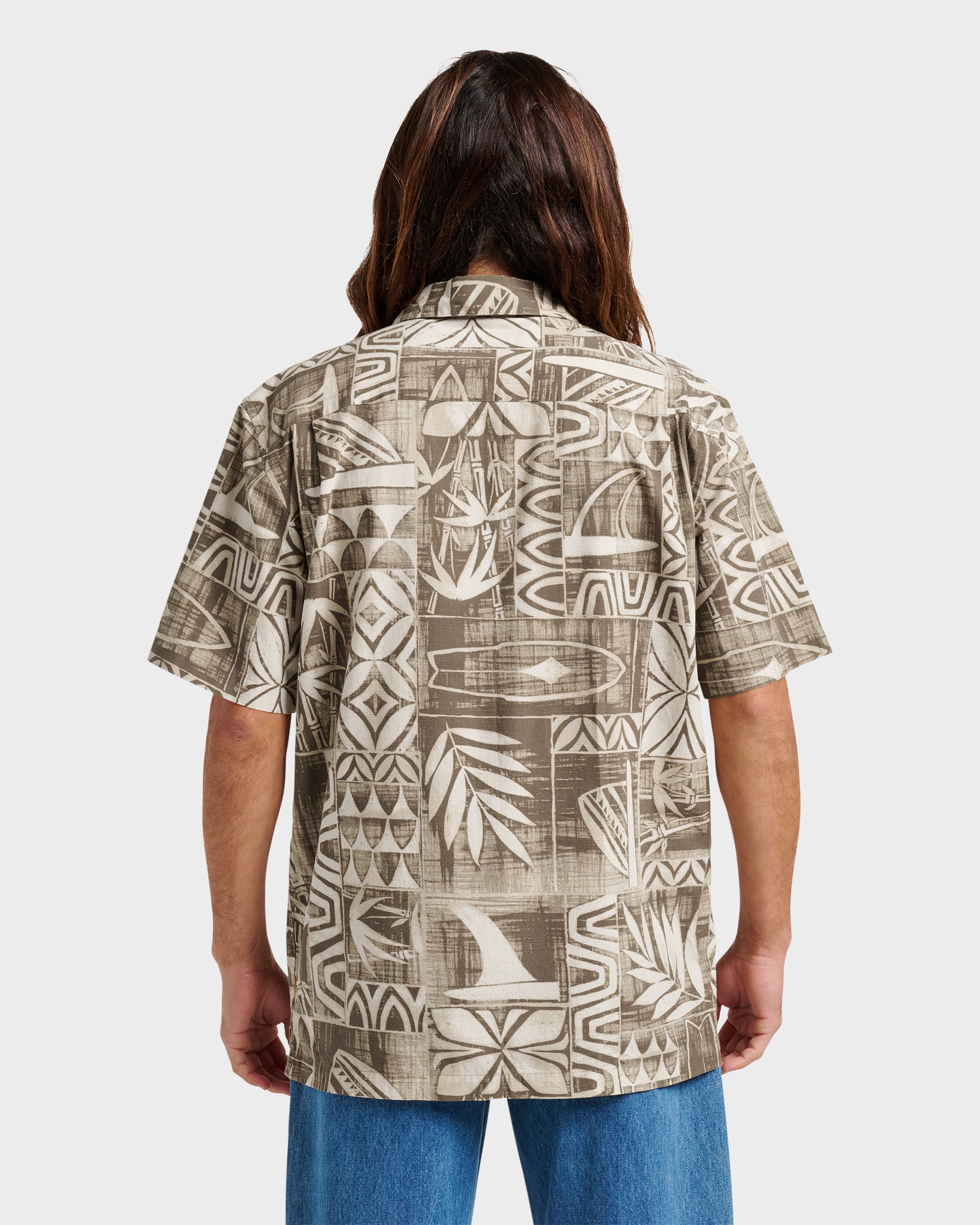Waterman Talk Story Short Sleeve Shirt - Moonbeam - Image 2
