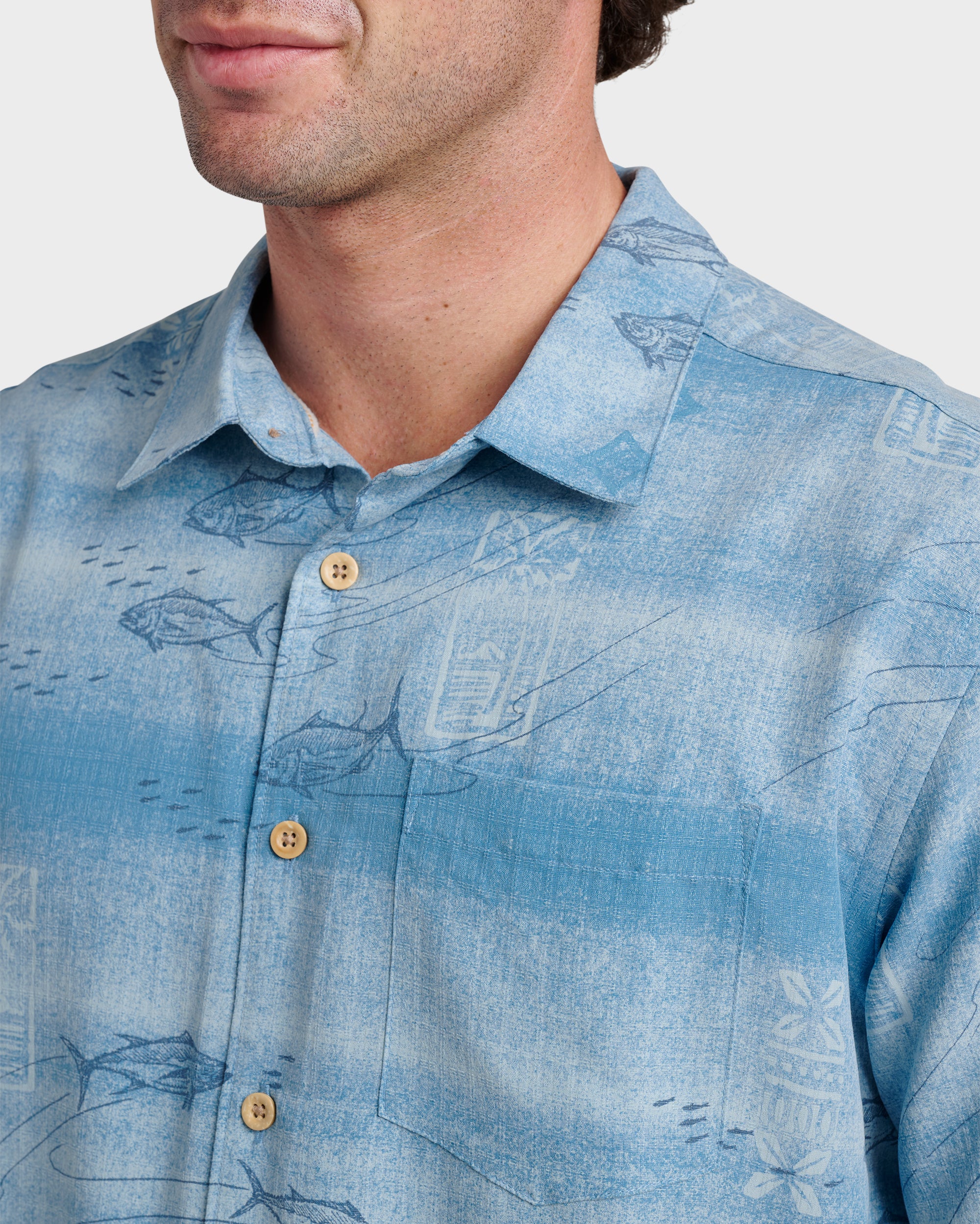 Waterman Go Fish Shirt - Sterling Blue - Image 4