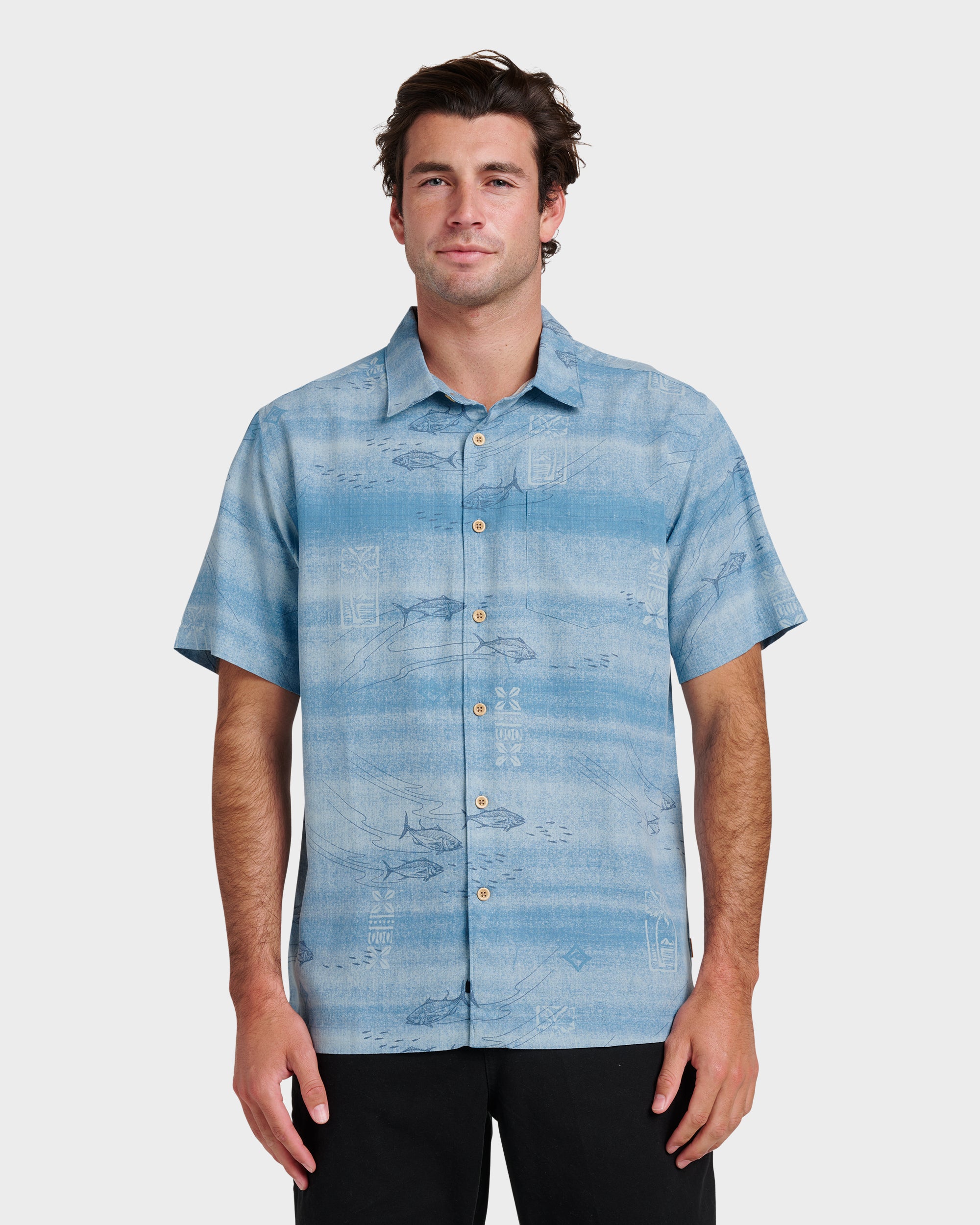 Waterman Go Fish Shirt - Sterling Blue