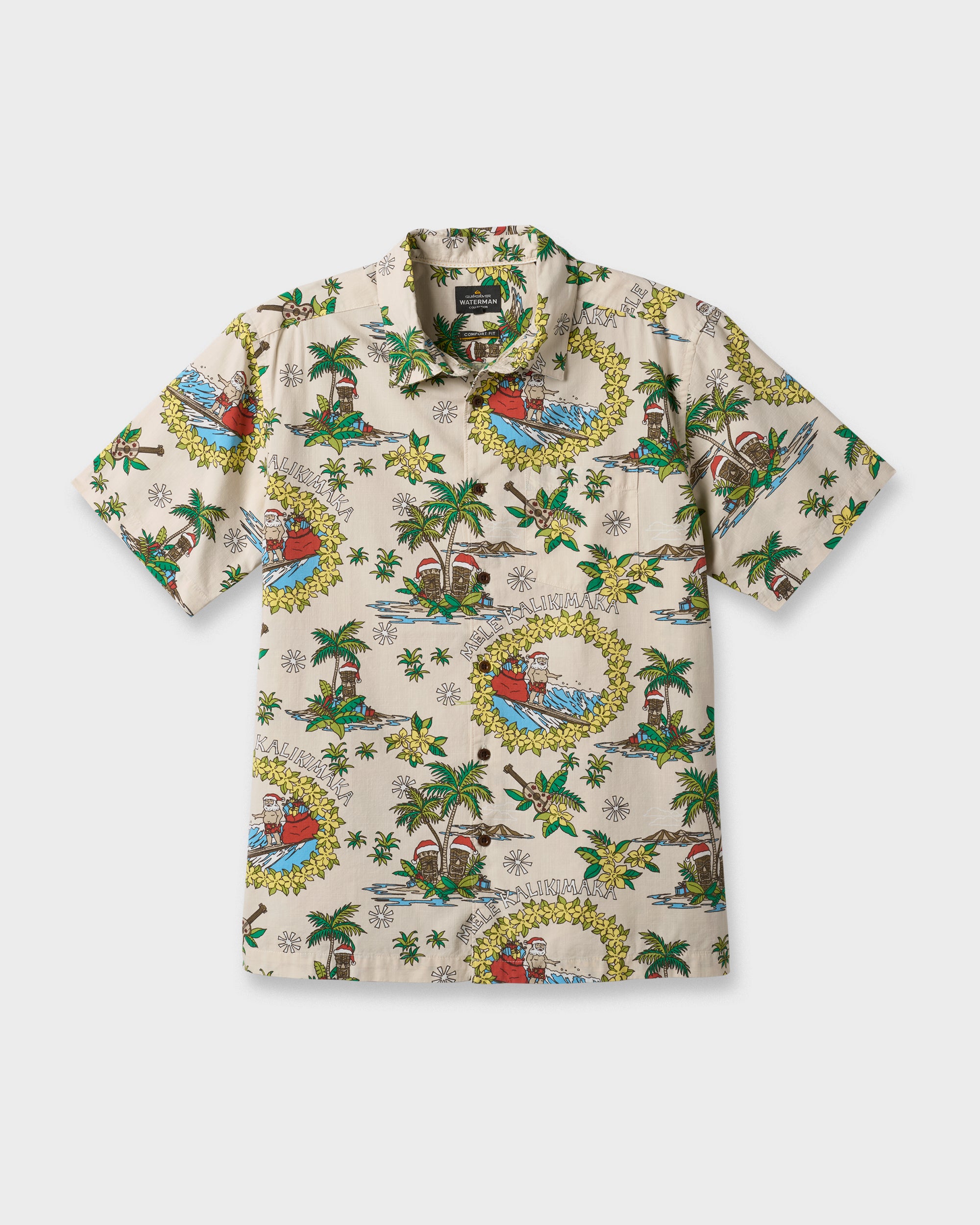 Waterman Surfing Santa Shirt - Moonbeam - Image 5