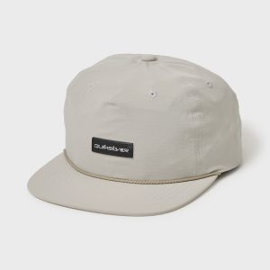 High Tide 5-Panel Tech Fabric Snapback Hat - Bone White
