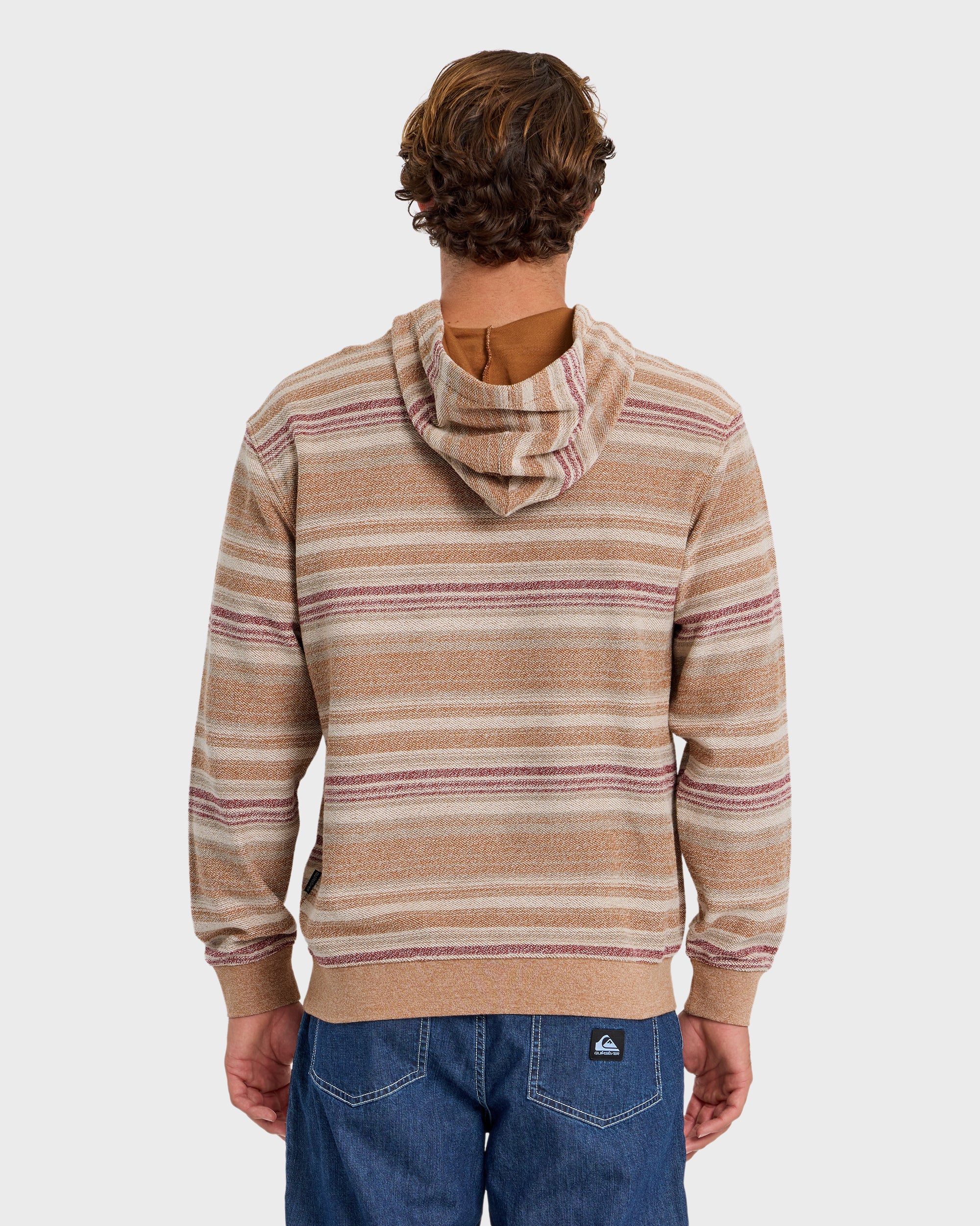 Great Otway Yarn-Dyed Stripe Pullover Hoodie - Bone White - Image 2