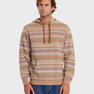 Great Otway Yarn-Dyed Stripe Pullover Hoodie - Bone White