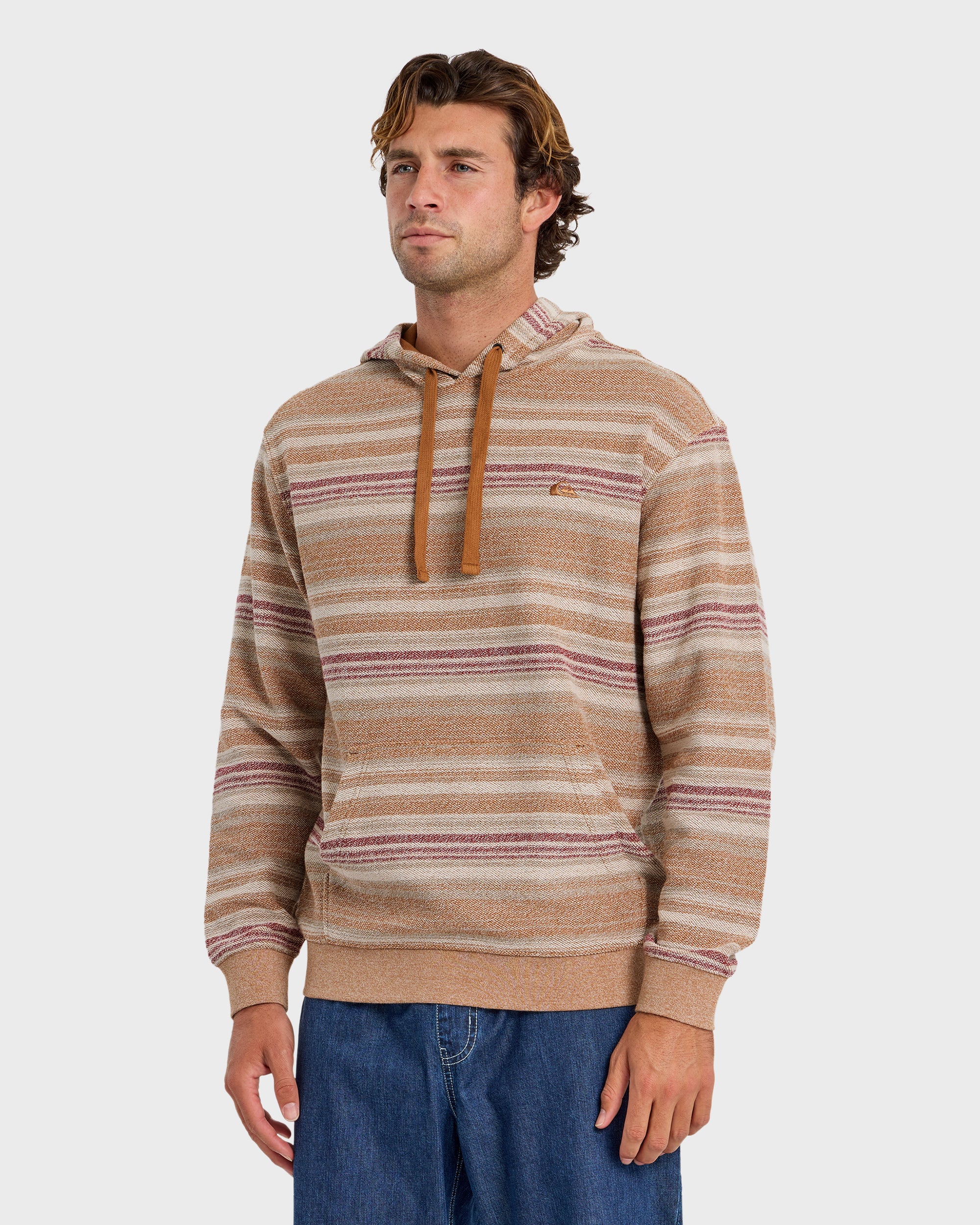Great Otway Yarn-Dyed Stripe Pullover Hoodie - Bone White - Image 4