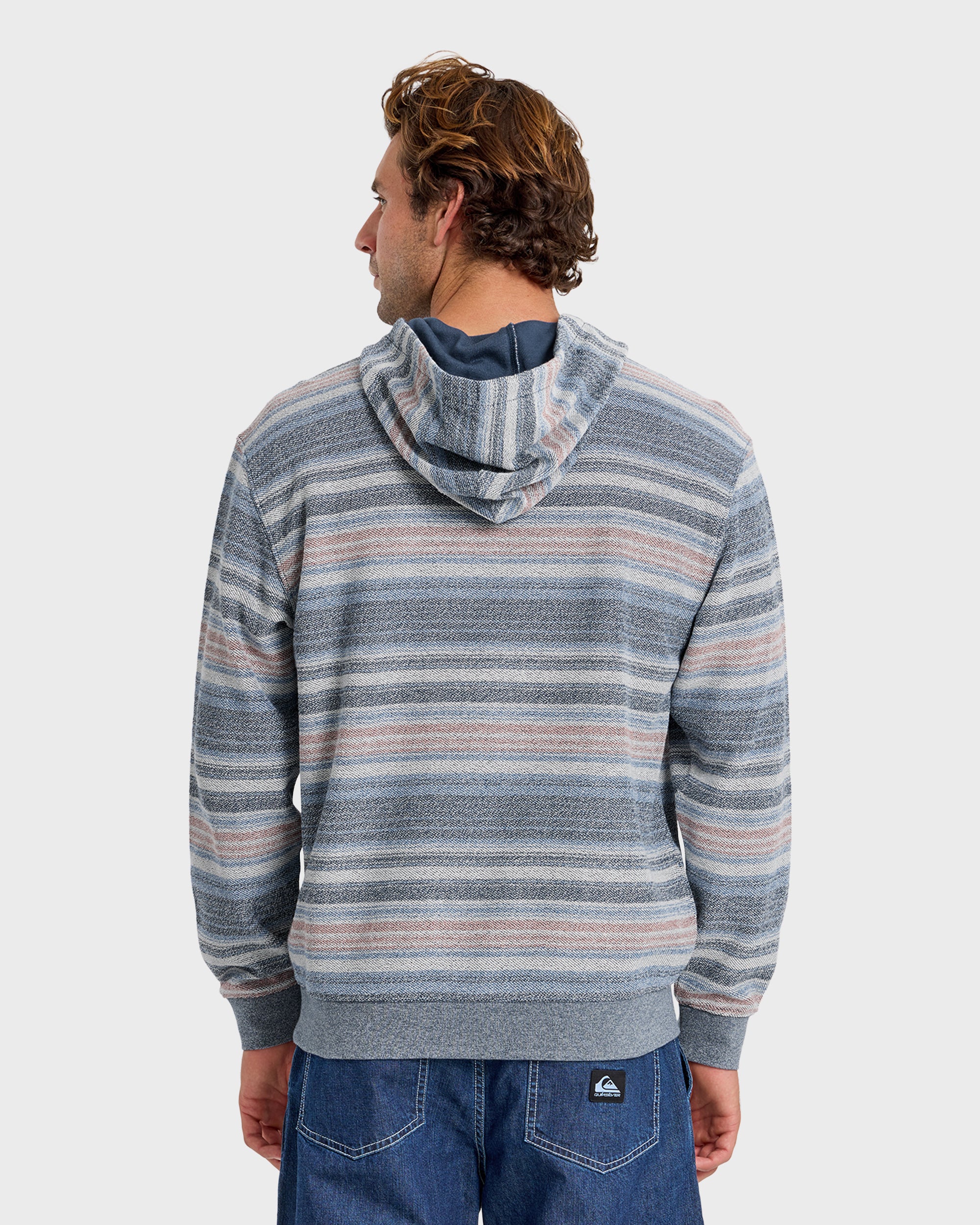 Great Otway Yarn-Dyed Stripe Pullover Hoodie - Dark Denim - Image 2