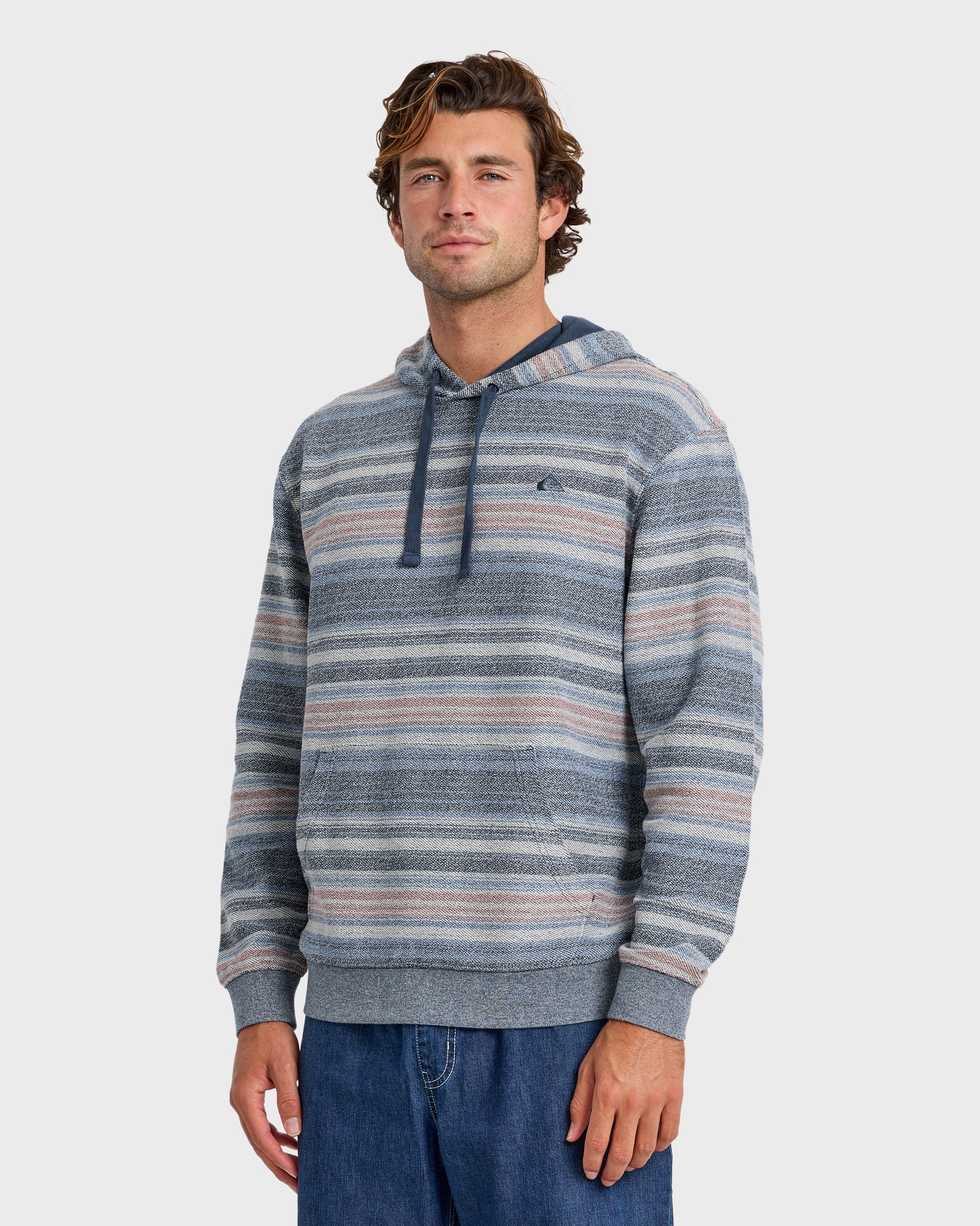 Great Otway Yarn-Dyed Stripe Pullover Hoodie - Dark Denim - Image 4